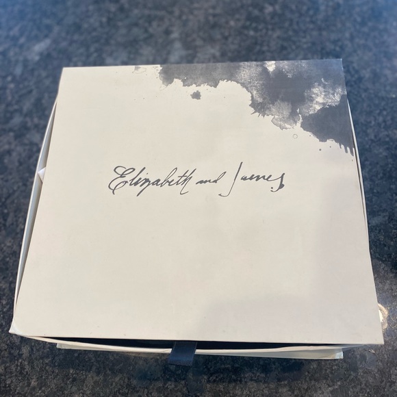 Elizabeth & James Suede Heather grey and black trim high Heel boots lace up  top - Picture 5 of 15